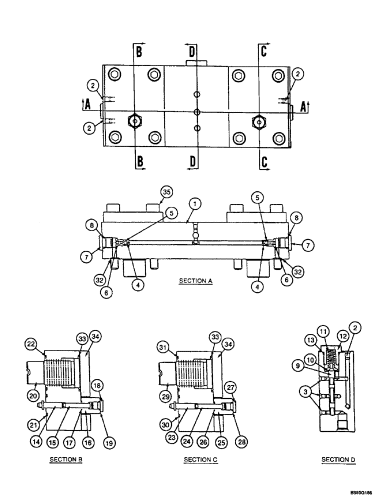 Схема запчастей Case 9050B - (8-119E) - HYDRAULIC PUMP - COVER (08) - HYDRAULICS