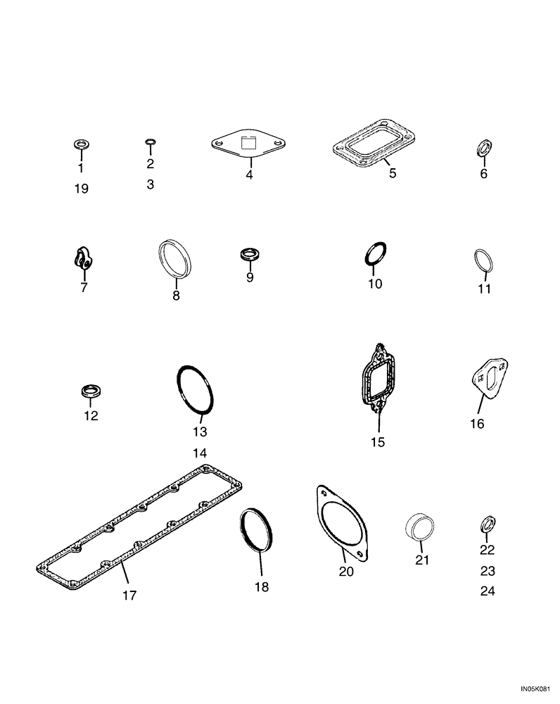 Схема запчастей Case 1150H_IND - (02-24) - GASKET KIT, BASIC ENGINE - 6T-590 EMISSIONS CERTIFIED ENGINE (02) - ENGINE