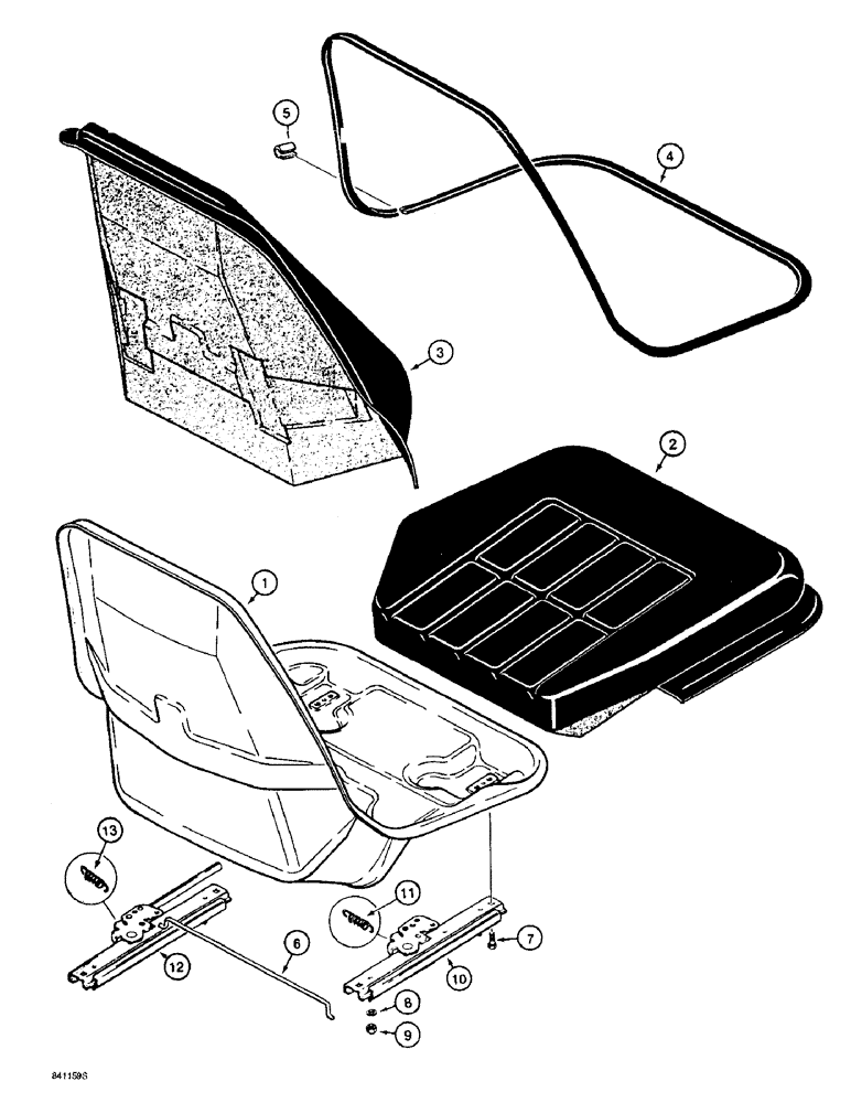 Схема запчастей Case 721B - (9-048) - NON-SUSPENSION SEAT, BROWN NON-SUSPENSION SEAT (09) - CHASSIS/ATTACHMENTS