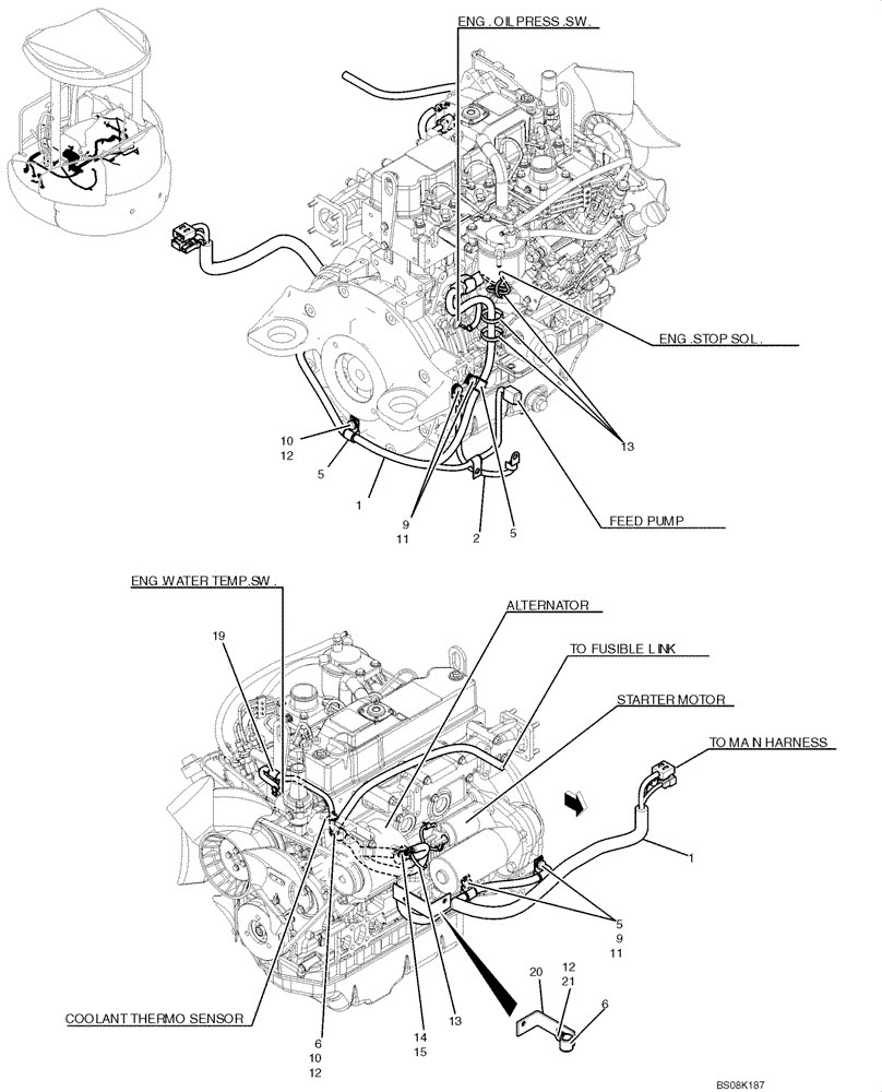 Схема запчастей Case CX50B - (01-083) - HARNESS ASSY, ENGINE (PH16E00003F1) (05) - SUPERSTRUCTURE