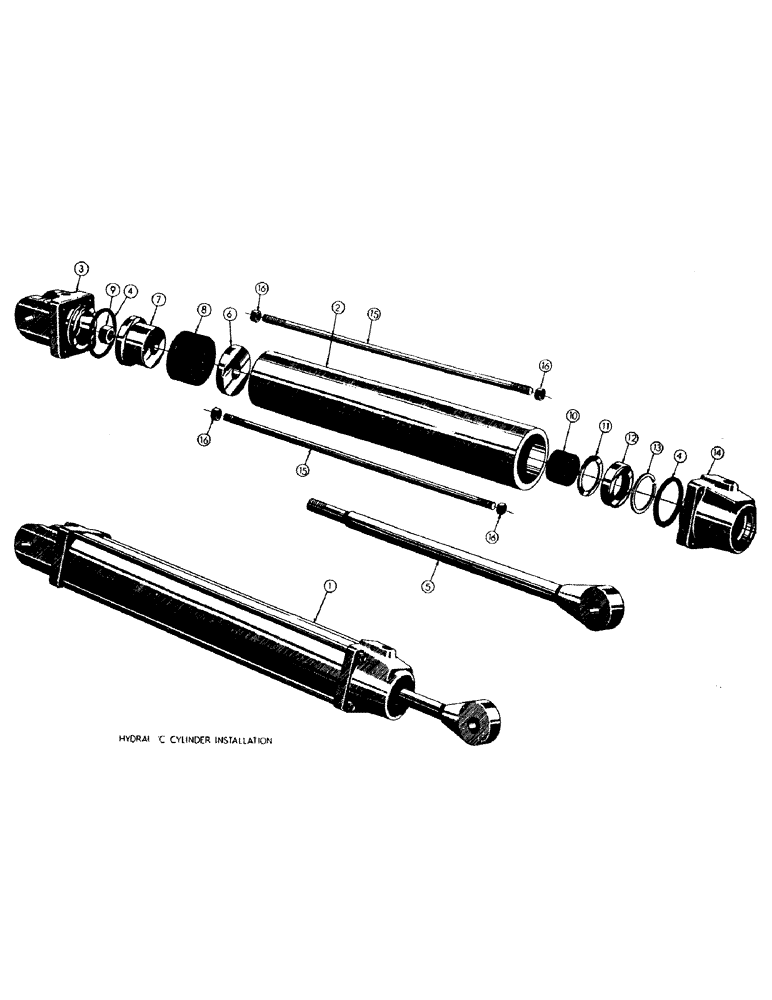 Схема запчастей Case M3B - (052) - HYDRAULIC CYLINDER ASSEMBLY - MAST TILT 