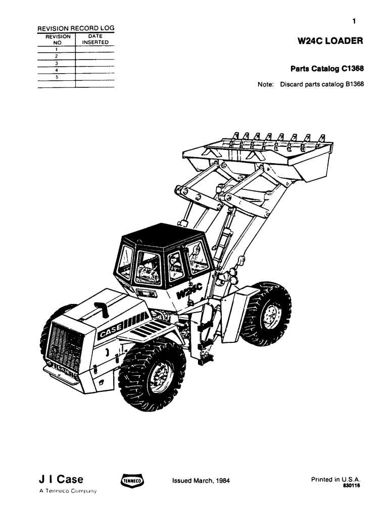 Схема запчастей Case W24C - (001) - W24C LOADER (00) - PICTORIAL INDEX