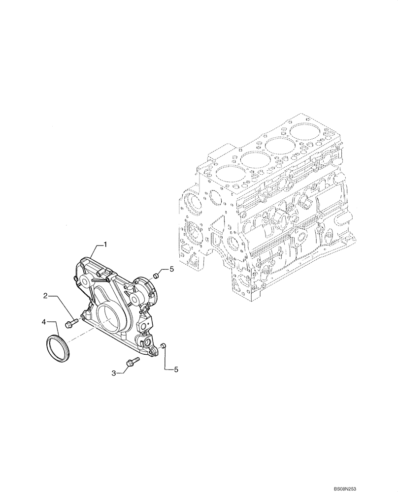 Схема запчастей Case 750L - (02-32) - FRONT GEAR COVER (02) - ENGINE