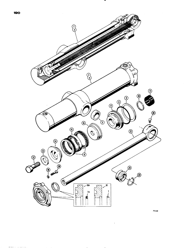 Схема запчастей Case 1150 - (190) - LOADER LIFT CYLINDERS (07) - HYDRAULIC SYSTEM