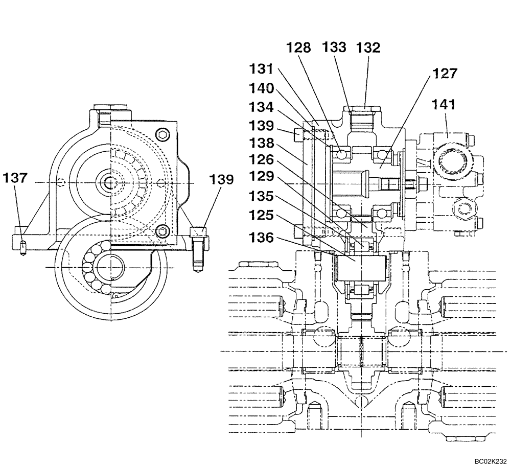 Схема запчастей Case CX460 - (08-69) - PUMP ASSY, HYDRAULIC - GEAR PUMP DRIVE (08) - HYDRAULICS