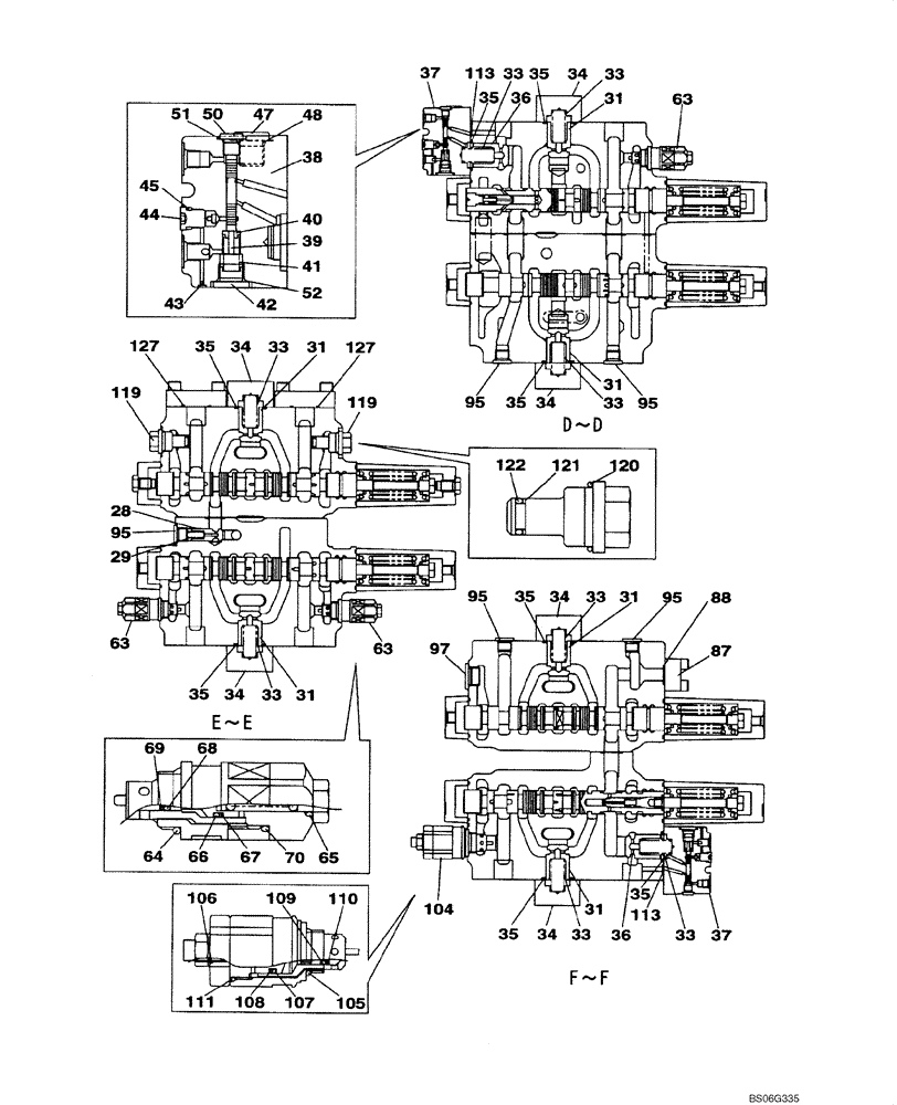 Схема запчастей Case CX460 - (08-80B) - KTJ10071 VALVE ASSY, CONTROL (DAC0746159 - ) (08) - HYDRAULICS