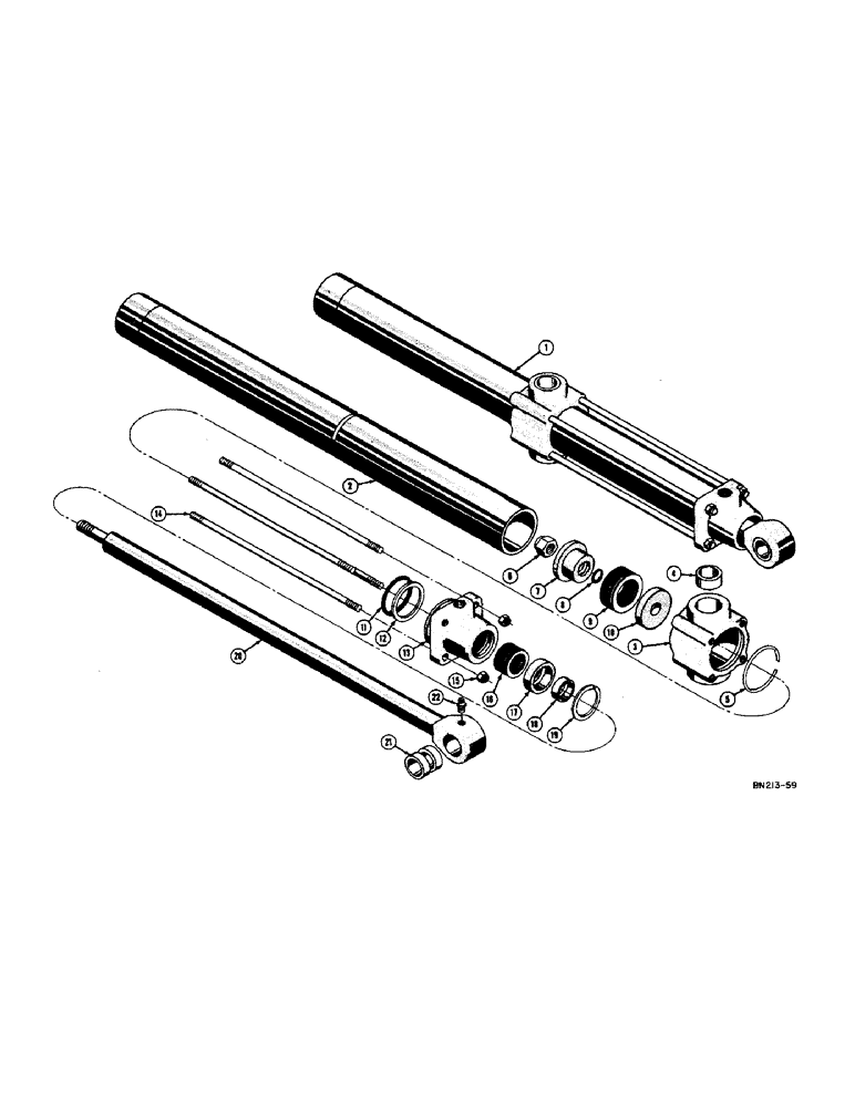 Схема запчастей Case 420B - (132) - D25936 AND D25937 DOZER LIFT HYDRAULIC CYLINDERS (07) - HYDRAULIC SYSTEM