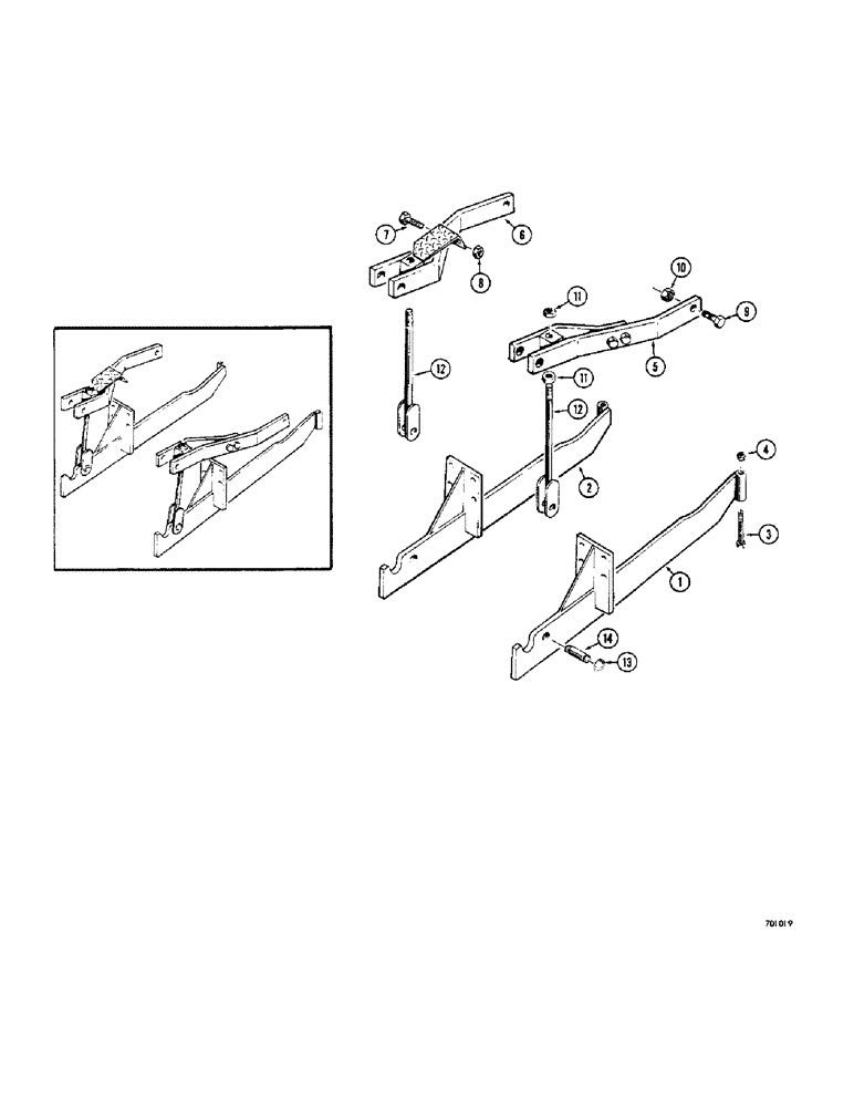 Схема запчастей Case 33 - (172) - 3 POINT HITCH, MOUNTING PARTS 