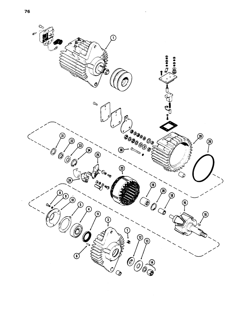 Схема запчастей Case 1450 - (076) - R27267 AND R34730 ALTERNATORS, PRESTOLITE (04) - ELECTRICAL SYSTEMS