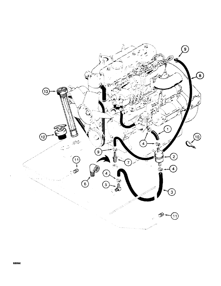 Схема запчастей Case W4 - (032) - FUEL TANK AND FUEL LINES, FOR 2.1 LITRE ENGINE, USED ON TRACTOR SN 1205397, 1205402 AND AFTER (03) - FUEL SYSTEM