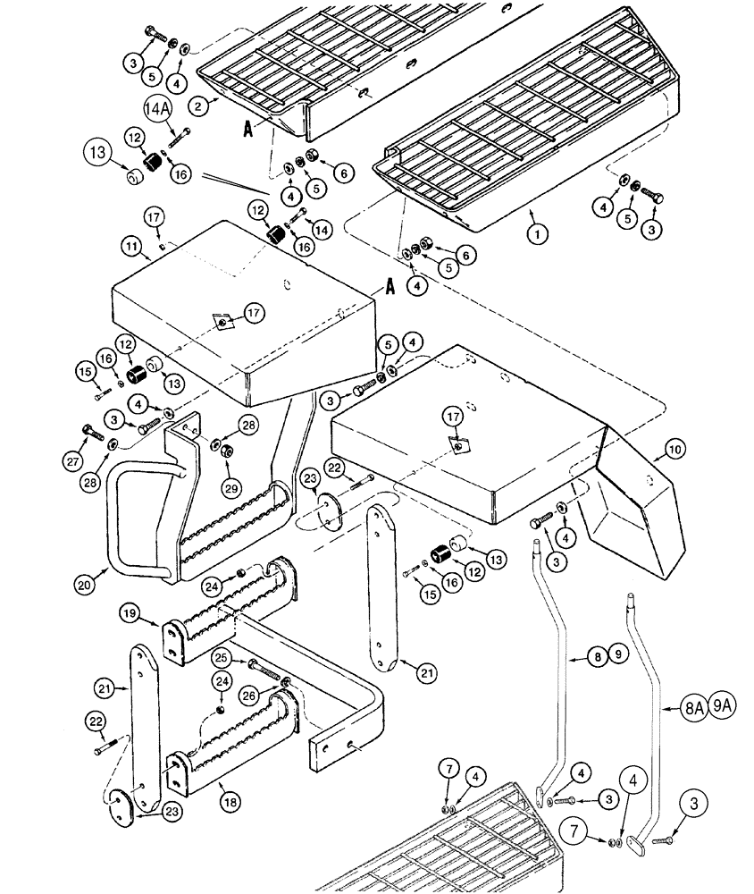 Схема запчастей Case 621C - (09-024) - FENDERS, REAR STEPS, EUROPE ONLY (09) - CHASSIS