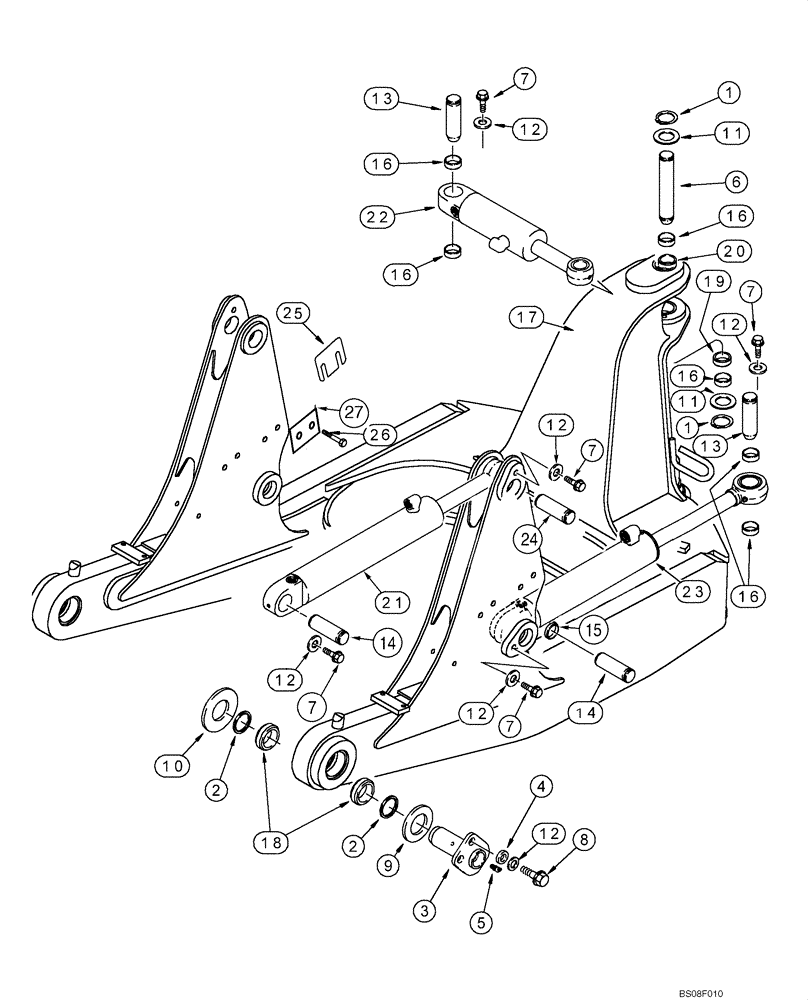 Схема запчастей Case 850H - (09-01) - FRAME, LIFT - CYLINDERS, MOUNTING (09) - CHASSIS