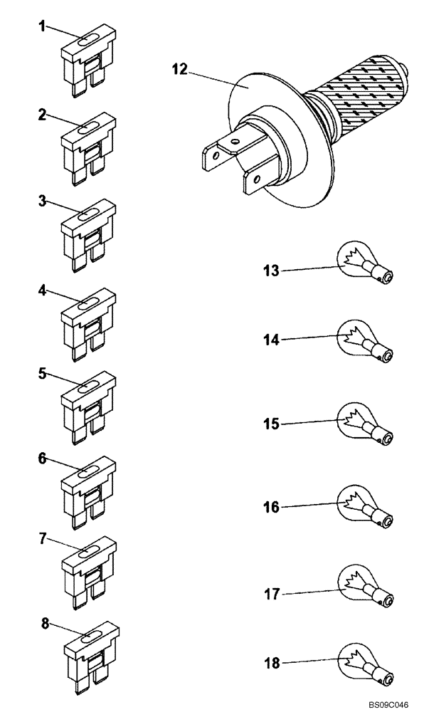 Схема запчастей Case DV210 - (88.100.01) - ELECTRICAL ACCESSORIES (GROUP 540-ND142658) (88) - ACCESSORIES