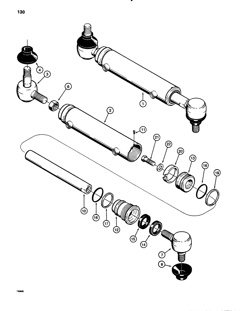 Схема запчастей Case 780B - (130) - G102602 STEERING CYLINDER (05) - STEERING