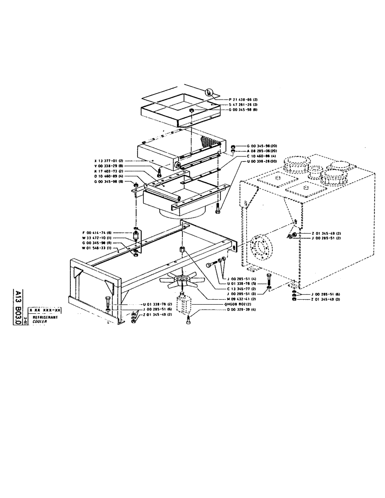 Схема запчастей Case 160CL - (017) - COOLER (05) - UPPERSTRUCTURE CHASSIS