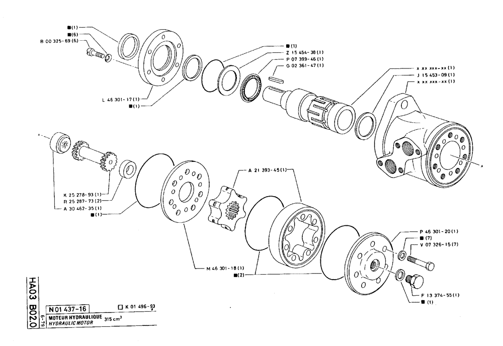 Схема запчастей Case 75C - (HA03 B02.0) - HYDRAULIC MOTOR - 315 CM³ (07) - HYDRAULIC SYSTEM