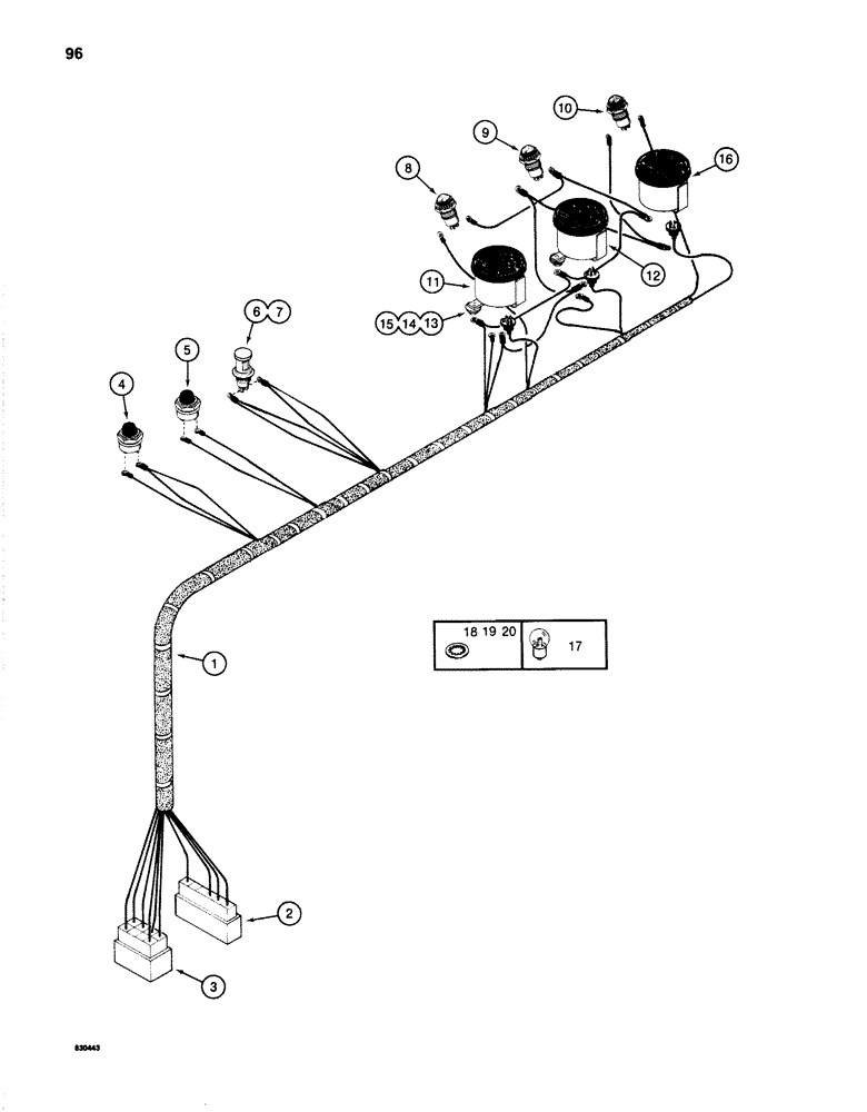 Схема запчастей Case 1280 - (096) - ELECTRICAL HARNESS - RIGHT-HAND CONSOLE (06) - ELECTRICAL SYSTEMS