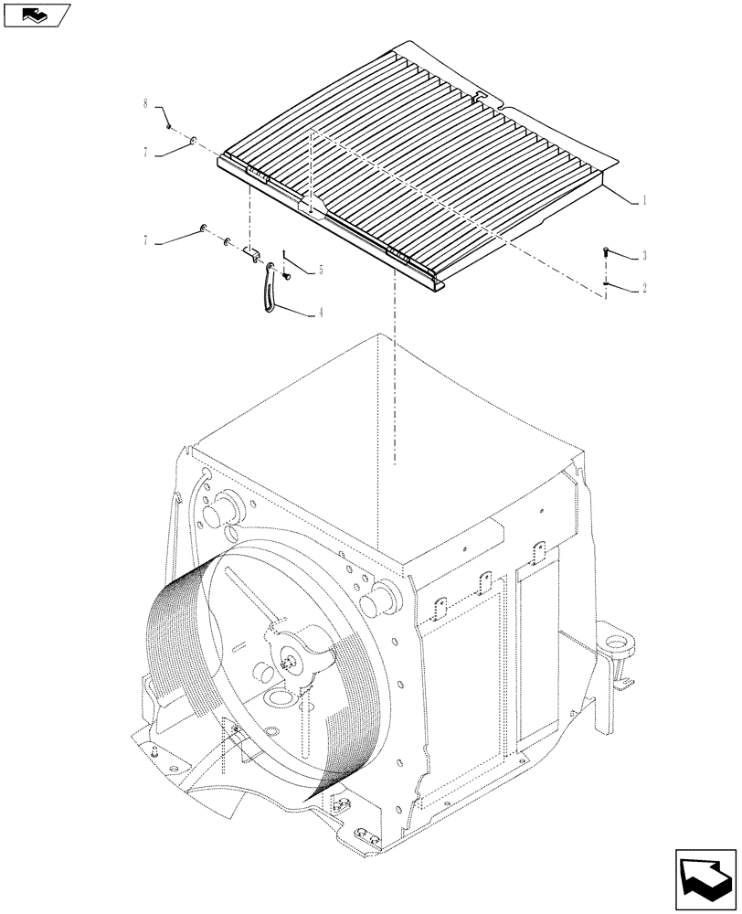 Схема запчастей Case 621F - (10.418.AA) - COOLER SCREEN INSTALLATION (10) - ENGINE