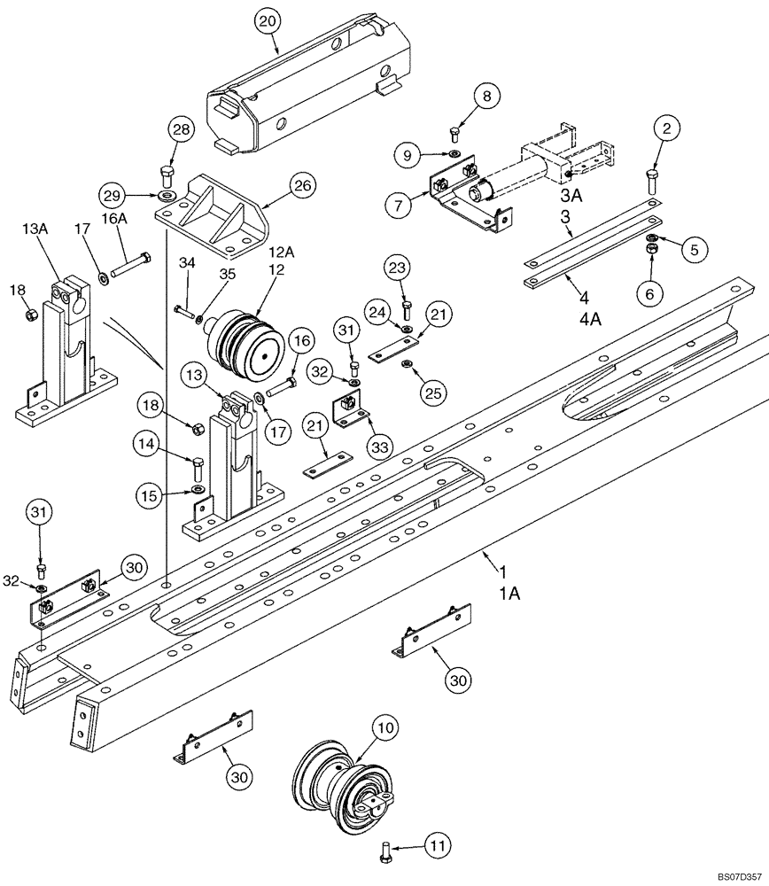 Схема запчастей Case 850K - (05-01) - FRAME, TRACK - ROLLER AND RECOIL HOUSING (11) - TRACKS/STEERING