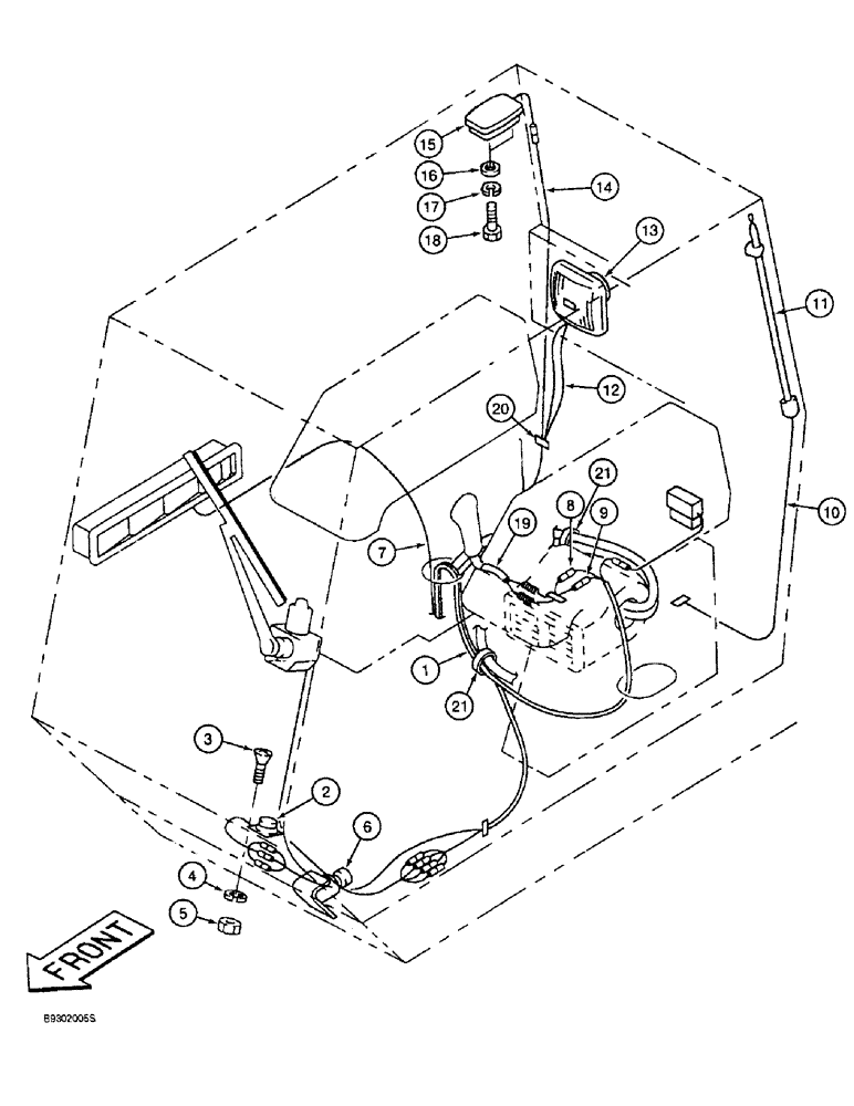 Схема запчастей Case 9010 - (4-18) - CAB HARNESS, DOME LAMP AND SPEAKER (04) - ELECTRICAL SYSTEMS