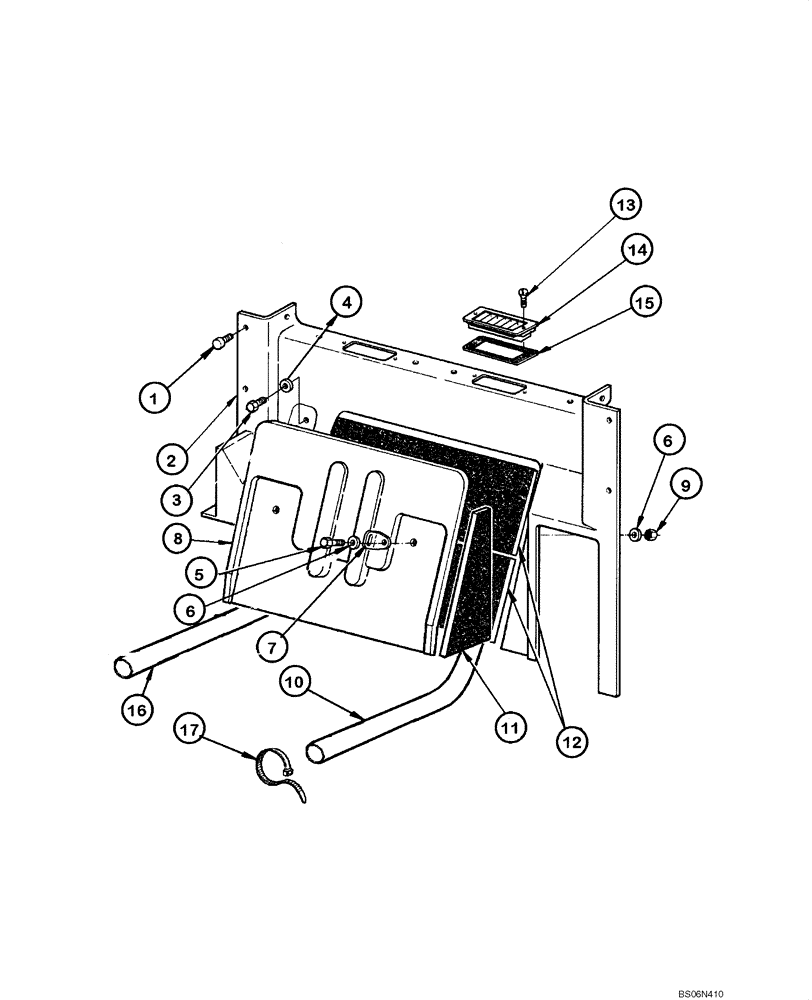 Схема запчастей Case 845 - (09.39A[00]) - CAB - REAR UPHOLSTERY (SN N4AF03020 - ) (09) - CHASSIS