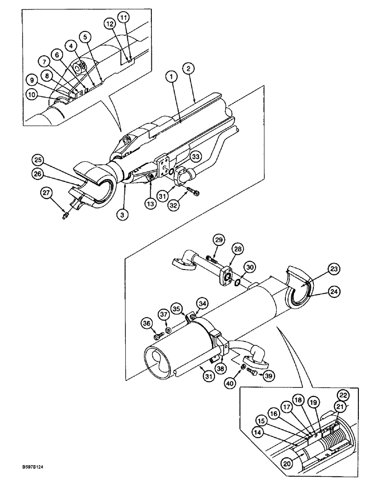 Схема запчастей Case 9060B - (8-146) - BUCKET CYLINDER (08) - HYDRAULICS