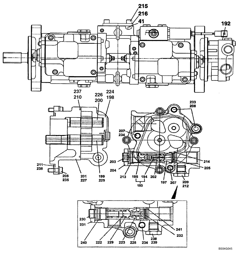 Схема запчастей Case CX160 - (08-91) - KLJ0653 PUMP ASSY, HYDRAULIC (08) - HYDRAULICS