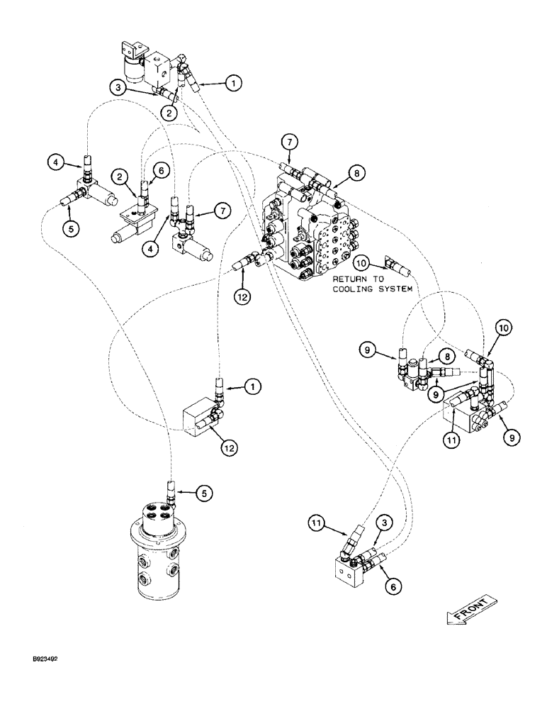 Схема запчастей Case 9030 - (1-18) - PICTORIAL INDEX, PILOT LINE HYDRAULICS, CONTROL VALVE TO FILTER, SOLENOIDS, SWIVEL, MANIFOLD & VALVE (00) - PICTORIAL INDEX