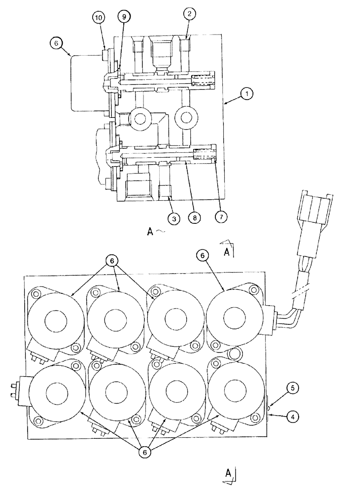 Схема запчастей Case 9050B - (8-176) - PILOT CONTROL SOLENOID VALVE (08) - HYDRAULICS