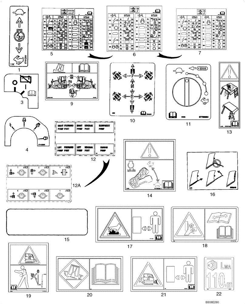 Схема запчастей Case 1150K - (09-48) - DECALS - EUROPEAN (09) - CHASSIS/ATTACHMENTS