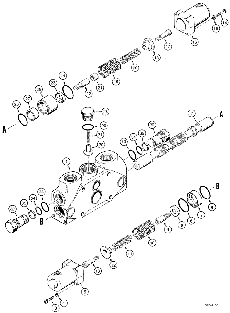 Схема запчастей Case 821C - (08-15) - VALVE SECTION - LOADER LIFT (08) - HYDRAULICS