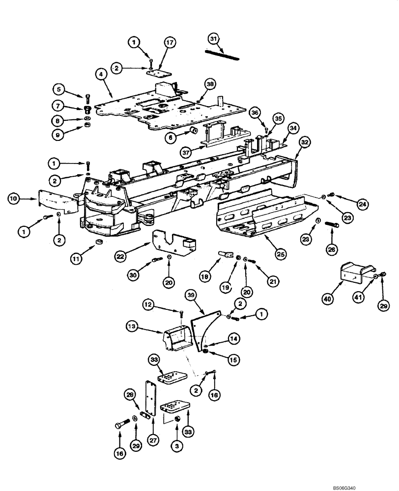 Схема запчастей Case 865 - (09.02[00]) - REAR CHASSIS (09) - CHASSIS