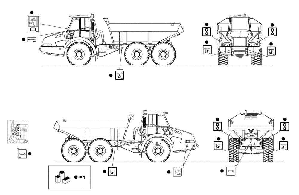 Схема запчастей Case 330B - (98A01000873[001]) - KIT, DECALS ( U.S.A) (87314213) (13) - Electrical System / Decals