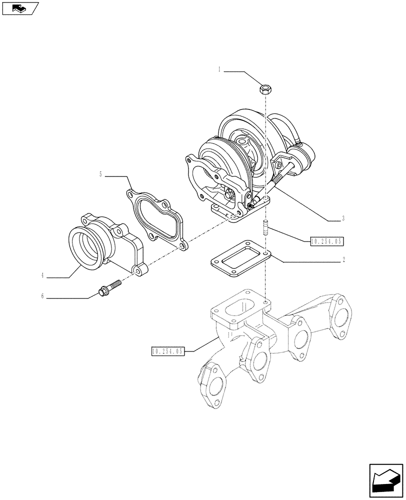 Схема запчастей Case F4HE0484G J102 - (10.250.01) - TURBOCHARGER (2856700-2852070) (10) - ENGINE