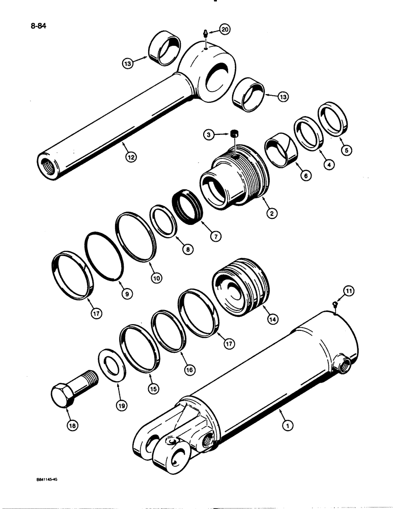 Схема запчастей Case W30 - (8-84) - G101281 CLAM CYLINDER (08) - HYDRAULICS