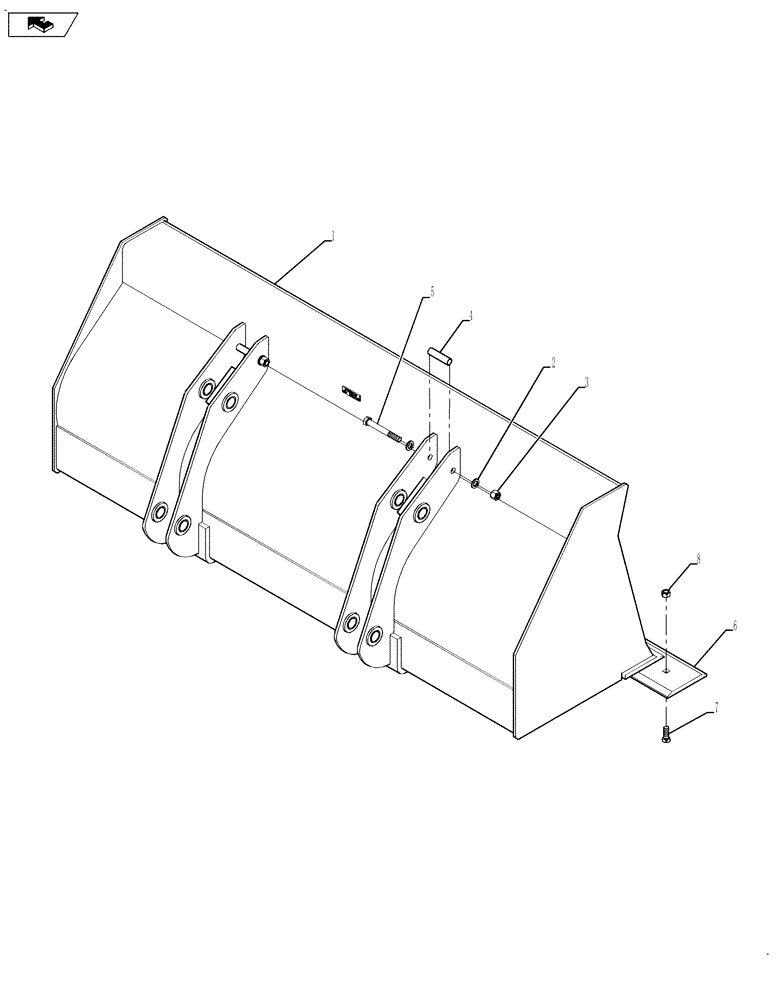 Схема запчастей Case 590SN - (82.100.01[02]) - BUCKET, LOADER LONG LIP (96 IN) (82) - FRONT LOADER & BUCKET