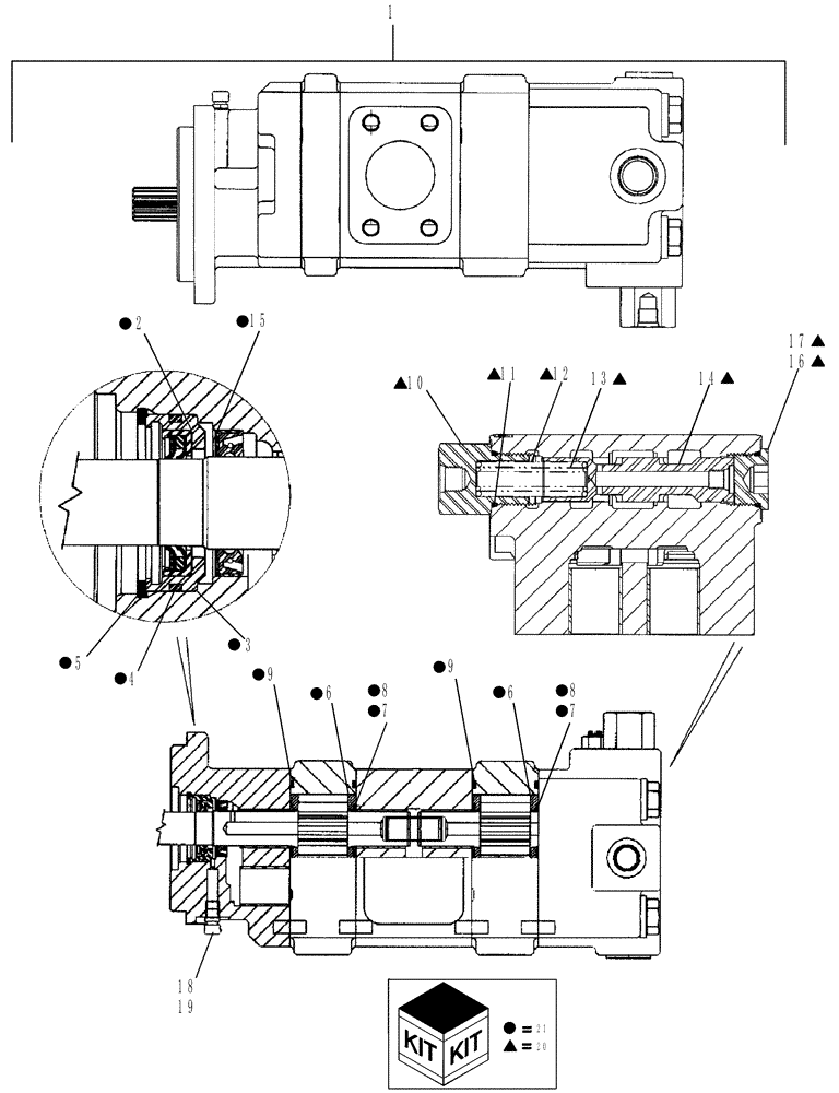 Схема запчастей Case 590SM - (08-33) - PUMP, EQUIPMENT HYDRAULIC (WITHOUT PILOT CONTROLS) (590SM) (08) - HYDRAULICS