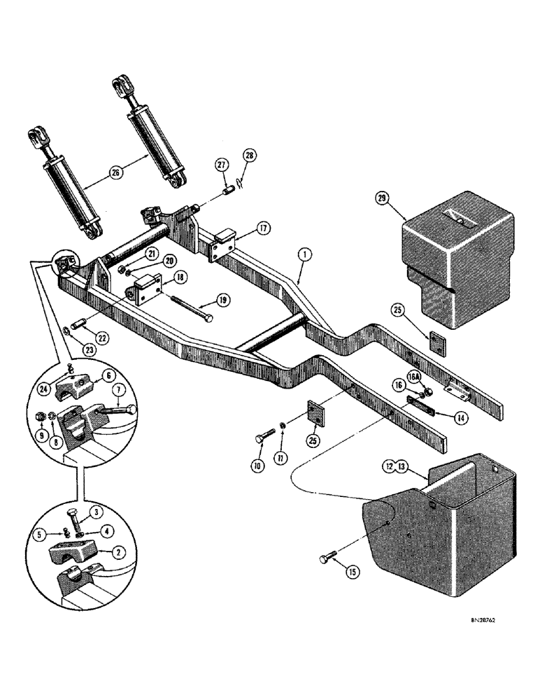 Схема запчастей Case 430 - (04) - FRAME AND WEIGHT BOX 