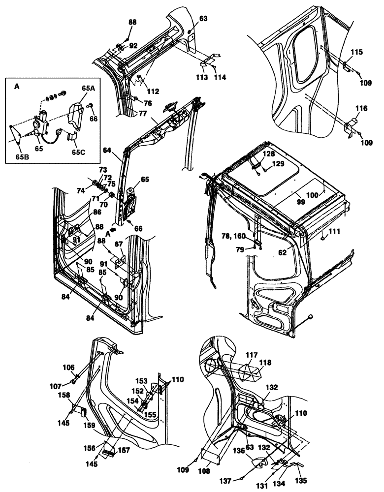 Схема запчастей Case CX135SR - (09-24[01]) - CAB (09) - CHASSIS/ATTACHMENTS