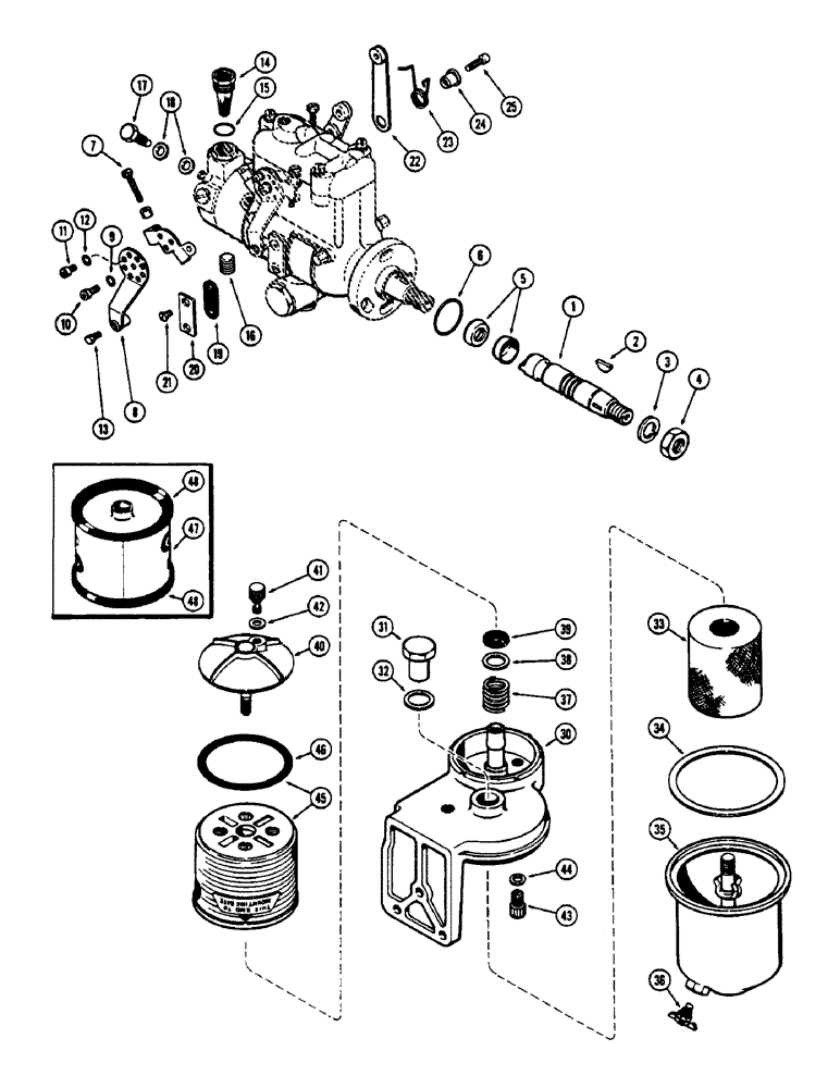 Схема запчастей Case 530CK - (056) - PARTS FOR FUEL INJECTION PUMP (10) - ENGINE