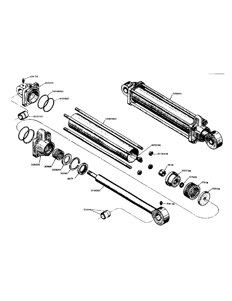 Схема запчастей Case 31 - (104) - D25045 HYDRAULIC BUCKET CYLINDER 