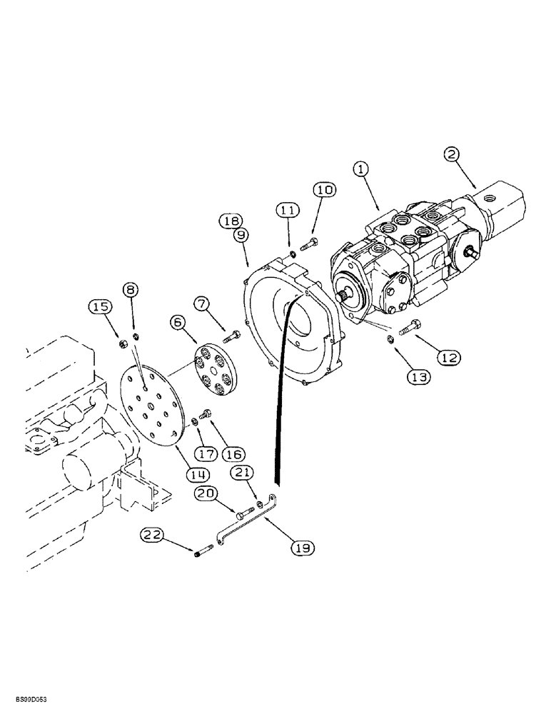 Схема запчастей Case 1838 - (6-10) - TANDEM PUMP MOUNTING (06) - POWER TRAIN