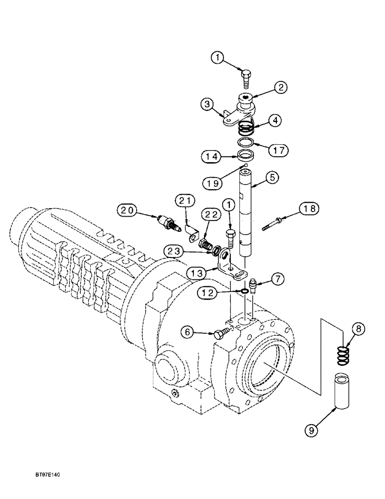 Схема запчастей Case 580L - (7-005A) - REAR DRIVE AXLE, PARKING BRAKE (07) - BRAKES