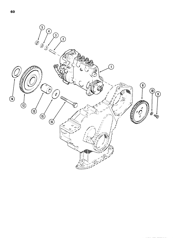 Схема запчастей Case 680H - (060) - INJECTION PUMP DRIVE, 336BD DIESEL ENGINE (03) - FUEL SYSTEM