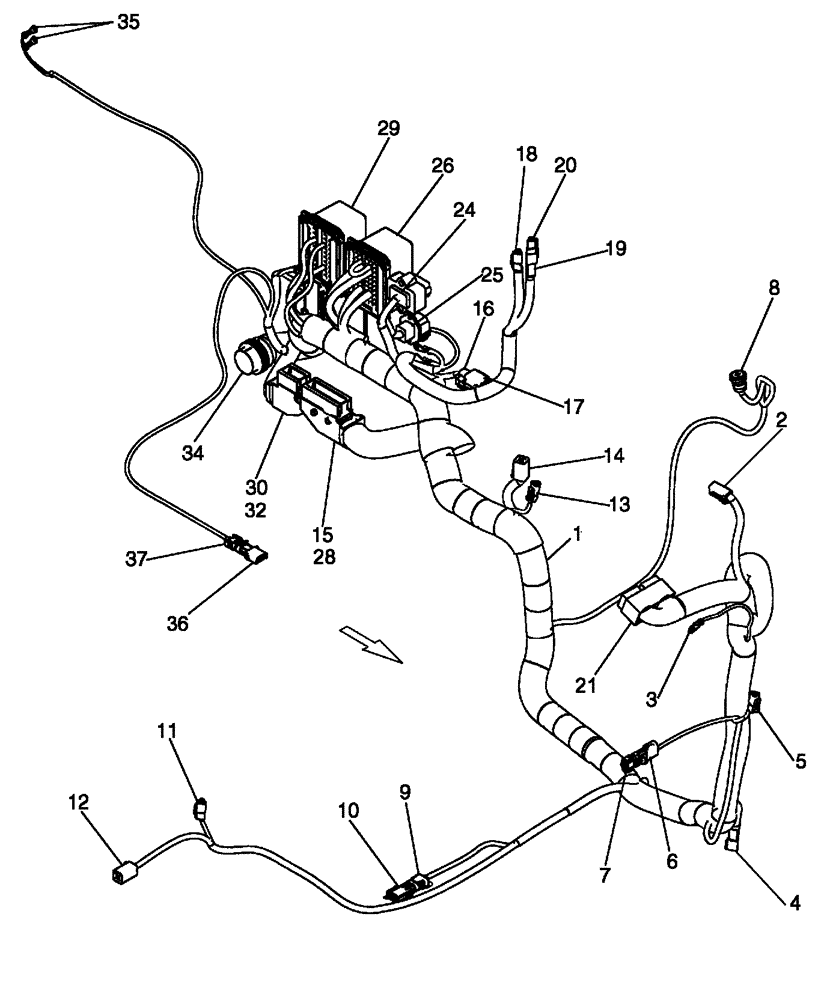 Схема запчастей Case 650L - (55.100.04[01]) - HARNESS, MAIN ROPS (55) - ELECTRICAL SYSTEMS