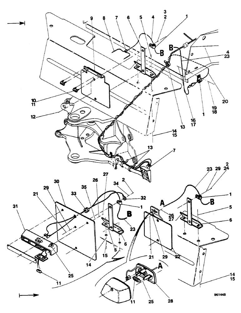 Схема запчастей Case 580G - (512) - REAR NUMBER PLATE - AXIAL BACKHOE WITHOUT A CAB (09) - CHASSIS/ATTACHMENTS