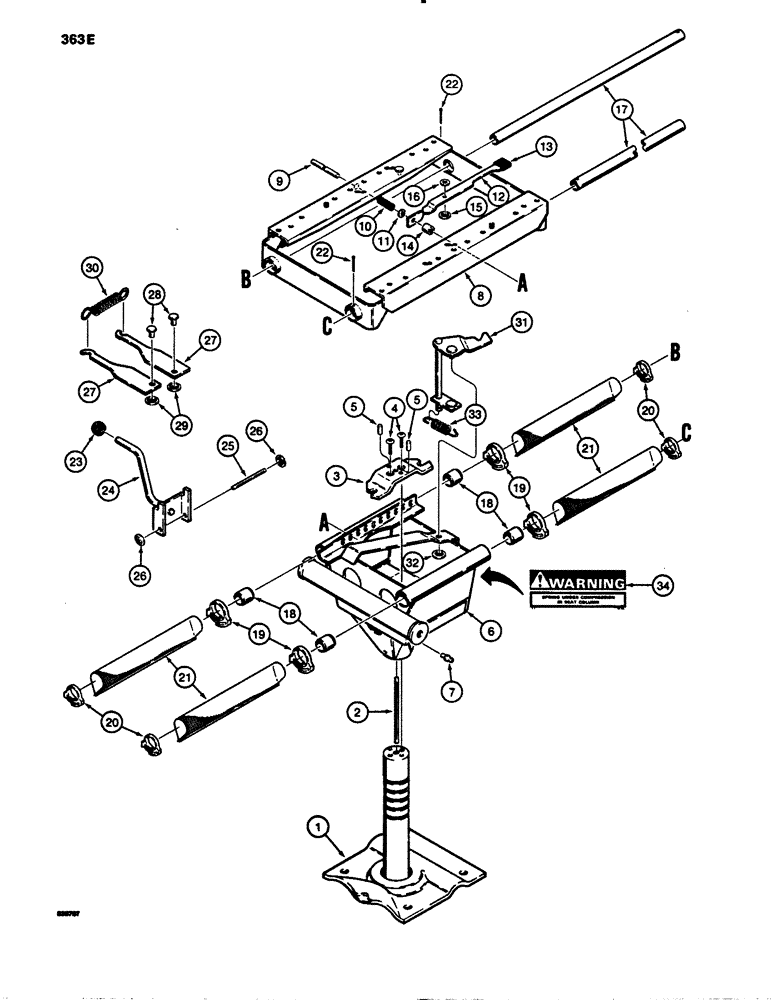 Схема запчастей Case 780B - (363E) - D123289 SUSPENSION SEAT SUPPORT (09) - CHASSIS/ATTACHMENTS