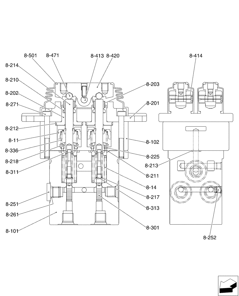 Схема запчастей Case CX36B - (01-065[02]) - CONTROL LINES, PROPEL - ANGLE DOZER (35) - HYDRAULIC SYSTEMS