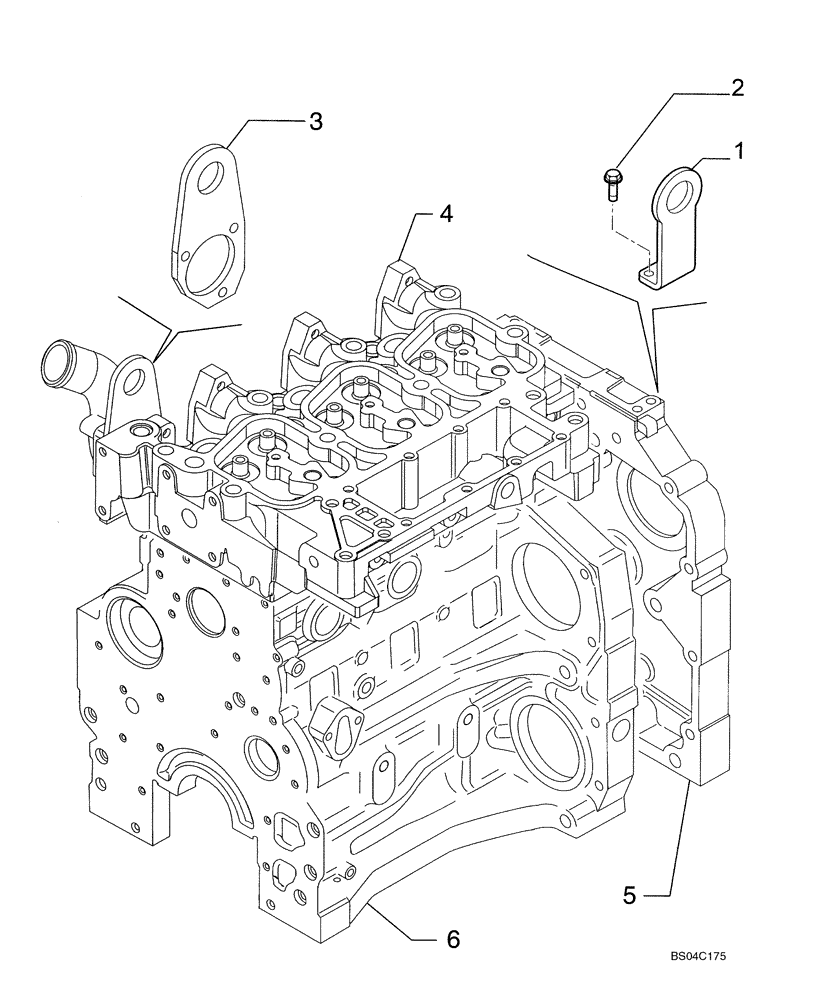 Схема запчастей Case 435 - (02-37) - ENGINE - LIFT HOOK (02) - ENGINE