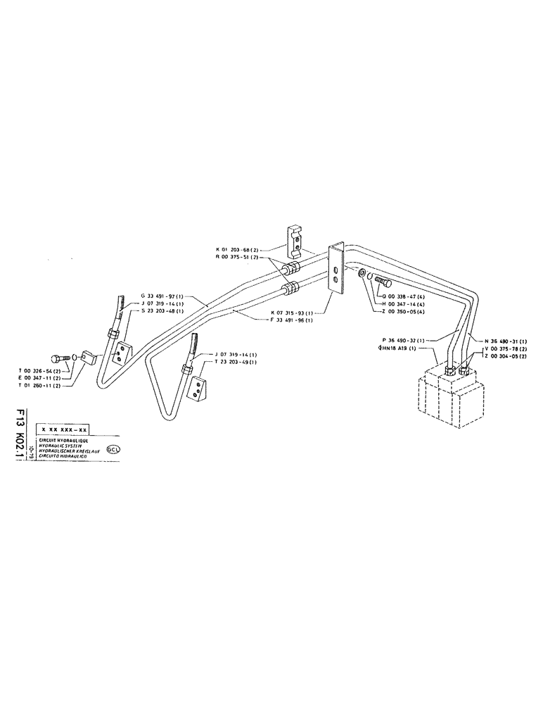 Схема запчастей Case RC200 - (057) - HYDRAULIC SYSTEM 